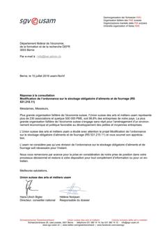  Modification de l’ordonnance sur le stockage obligatoire d’aliments et de fourrage (RS 531.215.11)