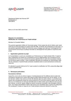  Modification de l’ordonnance sur l’impôt anticipé