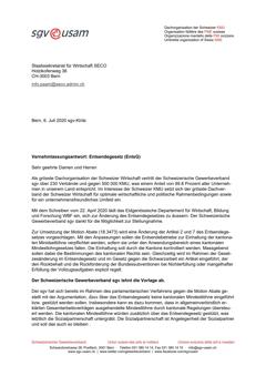  Vernehmlassungsantwort: Entsendegesetz (EntsG)