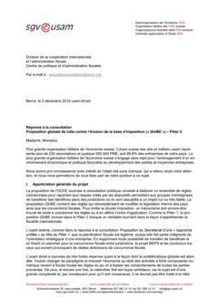  Réponse à la consultation Proposition globale de lutte contre l’érosion de la base d’imposition («GloBE») – Pilier 2