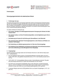  Versorgungssicherheit mit elektrischem Strom