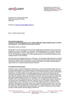  Vernehmlassungsantwort Teilrevision des Bundesgesetzes vom 6. Oktober 2006 über Ergänzungsleistungen zur Alters-, Hinterlassenen- und Invalidenversicherung (EL-Reform)