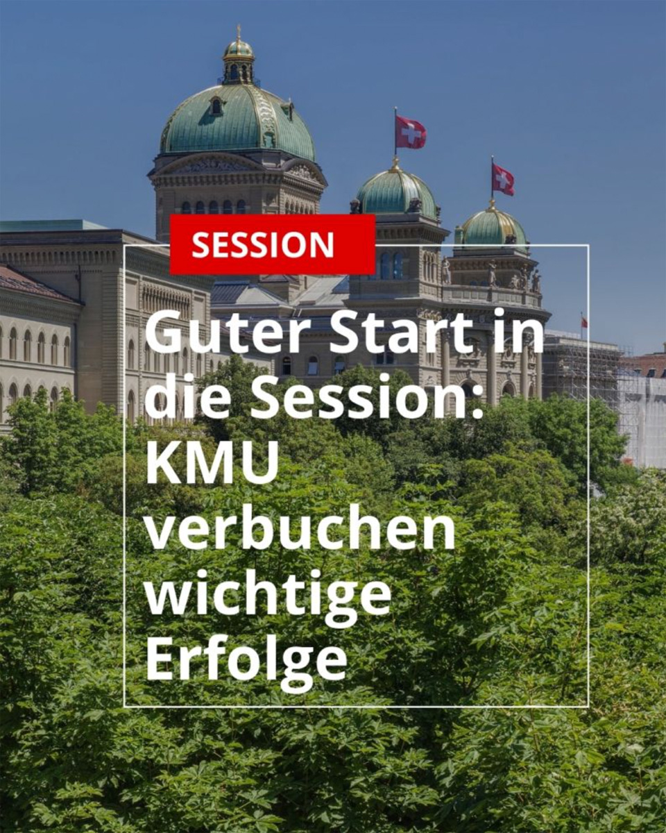Guter Start in die Sommersession 2026: KMU können wichtige Erfolge verbuchen. | Der Nationalrat hat die Motion «Einführung einer KMU-Regulierungskostenbremse» von Jakob Stark angenommen – nachdem bereits der Ständerat zugestimmt hatte. Damit ist ein wichtiger Meilenstein erreicht, um die wachsende Regulierungsflut für kleine und mittlere Unternehmen einzudämmen.