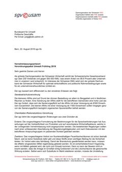 Vernehmlassungsantwort Verordnungspaket Umwelt Frühling 2019