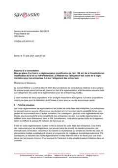  Mise en place d’un frein à la réglementation (modif. de l’art. 159 de la Constitution et modif. de la loi sur le Parlement) et LF sur l’allégement des coûts de la réglementation pour les entreprises
