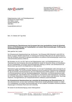  Vernehmlassung Übereinkommen des Europarats über einen ganzheitlichen Ansatz für Sicherheit, Schutz und Dienstleistungen bei Fussballspielen und anderen Sportveranstaltungen