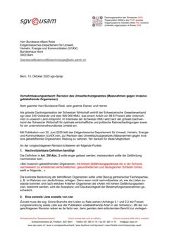  Revision des Umweltschutzgesetzes (Massnahmen gegen invasive gebietsfremde Organismen)